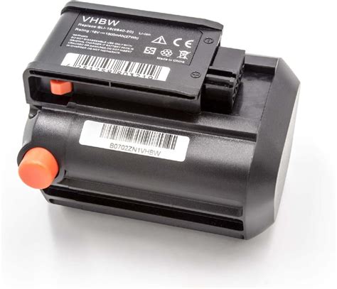 Vhbw Li Ion Batterie 1500mah 18v Pour éléctronique Jardinage Outil