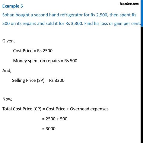 Question 2 - Sohan bought a second hand refrigerator for Rs 2,500