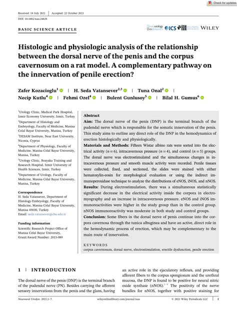 Pdf Histologic And Physiologic Analysis Of The Relationship Between