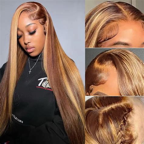 Amazon XZZ Ombre Highlight Lace Front Wig Human Hair 13x4