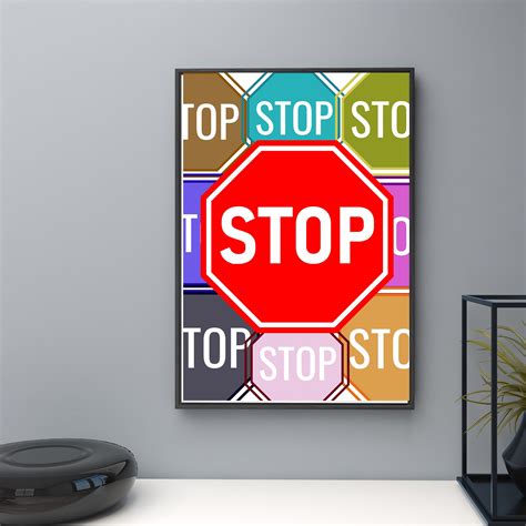 Stop Sign, Stop Sign Art, Wall Art Decor, Printable Wall Decor, Wall ...