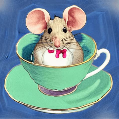 Mouse In A Teacup Graphic · Creative Fabrica