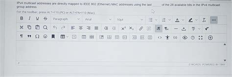 Solved Ipv Multicast Addresses Are Directly Mapped To Ieee Chegg