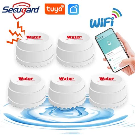 Tuya Wifi Water Sensor Level Sound Leak Detector Leakage Flood Overflow