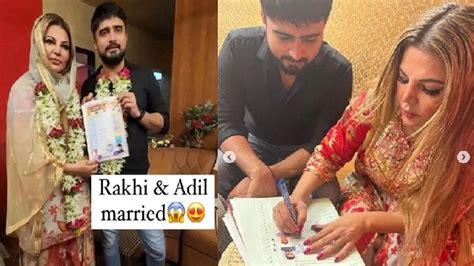 See Pics Rakhi Sawant Marries Adil Khan S In Court