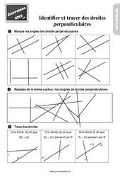 Droites perpendiculaires CM2 Exercice évaluation révision leçon