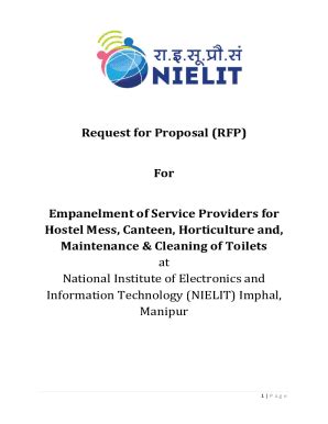 Fillable Online Request For Proposal For Empanelment Of Service