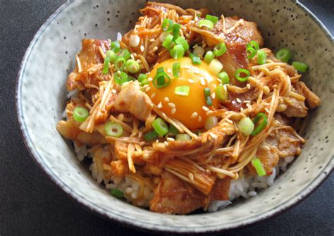 Gochujang Pork And Enoki Rice Bowl Recipe By Hiroko Liston Cookpad