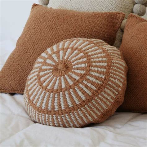 Coussin Rond Motifs Ocre Coussin Ethnique Finca Home