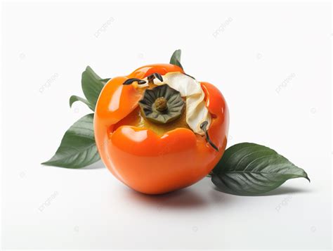 Persimmon On A White Background D Art Persimmon Png Transparent Image