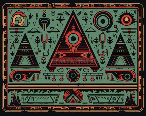 An Illustration of an All Seeing Eye Pyramid and Other Symbols Stock ...