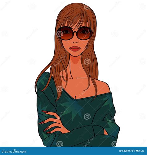 Chica Joven Con Los Brazos Plegables Ilustración Del Vector Ilustración De Modelo Belleza