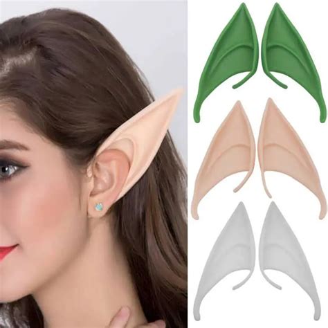 1 Pair Latex Elf Ears Fairy Pixie Cosplay Party Props T Halloween