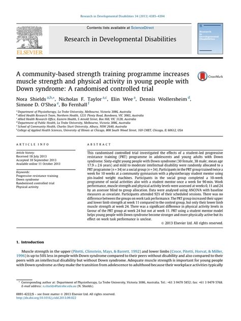 A Community-Based Strength Training Programme Increases | PDF ...