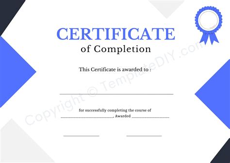 10 Best Images Of Certificate Of Completion Template Blank Images