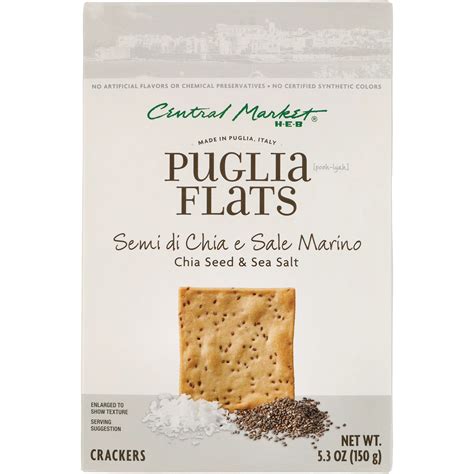 Central Market Puglia Flats - Chia Seed & Sea Salt, 5.3 oz | Central