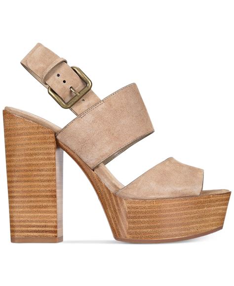 Aldo Leather Womens Maximoa Platform Block Heel Sandals In Stone