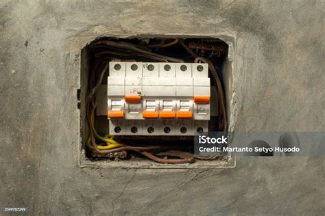 Installation Of Mcb On An Office Wall Mcb Or Miniatur Circuit Breaker ...