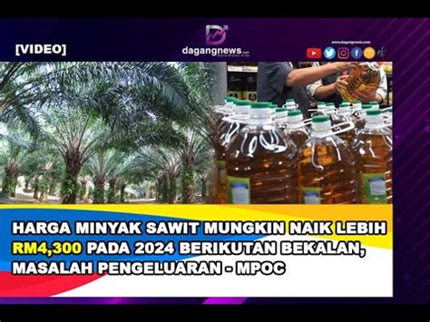 Harga Minyak Sawit Mungkin Naik Lebih RM4 300 Pada 2024 YouTube