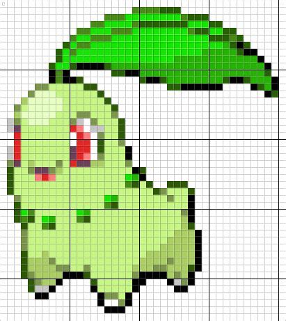 Chikorita Pixel Art | Pixel art pokemon, Pokemon cross stitch, Pixel art pattern