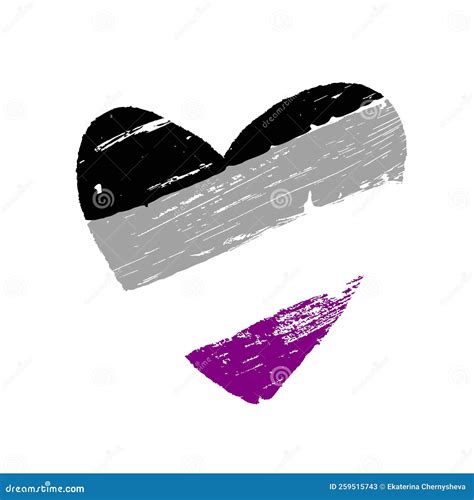 Flag Of Asexual Pride In The Shape Of A Big Heart Lack Of Sexual