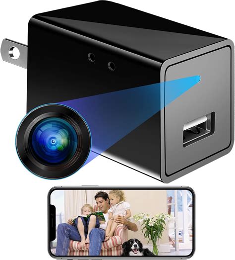 NOZA Mini caméra espion cachée WiFi 1080p avec chargeur USB sans fil