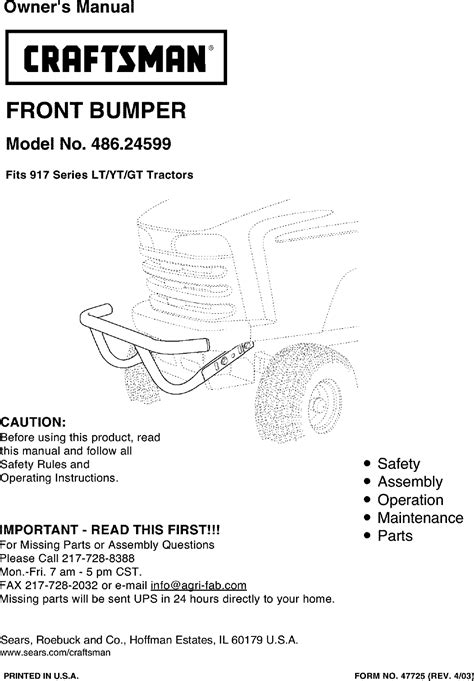 Craftsman 486 24599 Operators Manual