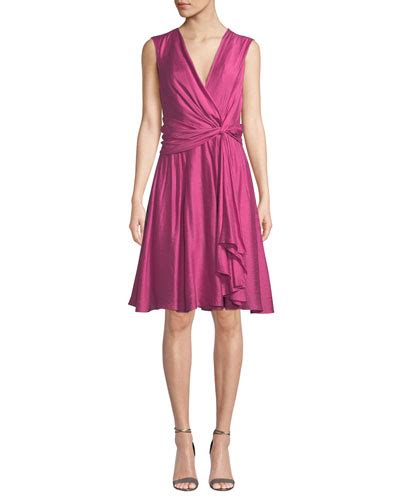 V Neck A Line Dress Neiman Marcus