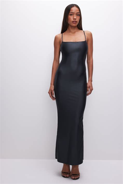 Satin Maxi Dress Black001 Good American