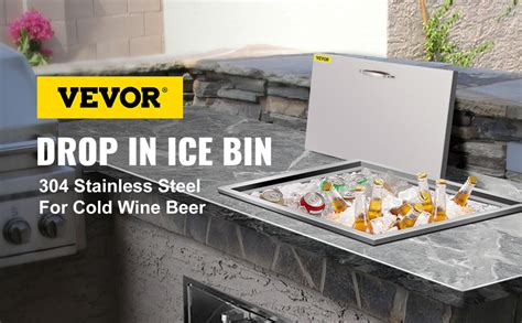 Vevor Drop In Ice Chest 22l X 17w X 12h With Cover 304 Stainless