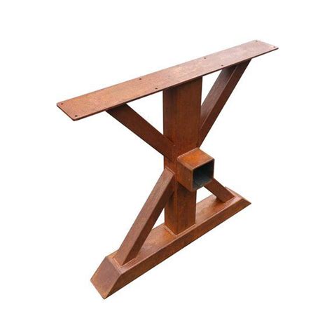 Counter Height Tall Steel Trestle Table Legs With Crossbeam