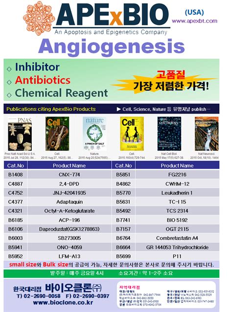 Apexbio한국독점대리점 Angiogenesis Bric