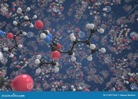 Amobarbital Molecule Conceptual Molecular Model Scientific 3d Rendering Stock Image