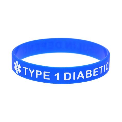 Silicone Diabetic Insulin Dependent Silicone Bracelet Capital 1pc