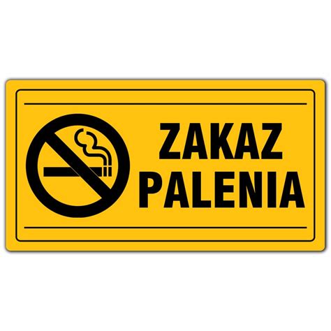 TABLICA PCV TABLICZKA ZAKAZ PALENIA 12x22 CM ZNAK 1858 Cena Opinie