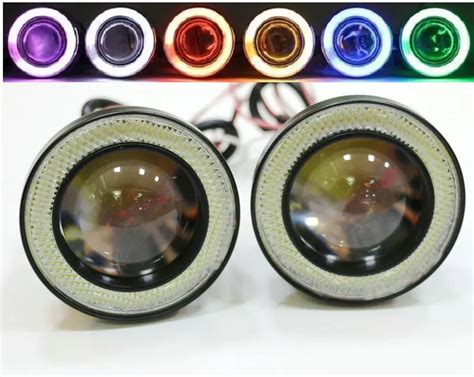 1 Pair 3 5 3 0 2 5 Inch COB Angel Eyes Fog Lights Led Car Headlight