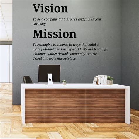 Custom Mission Vision Statement Office Wall Decal / - Etsy