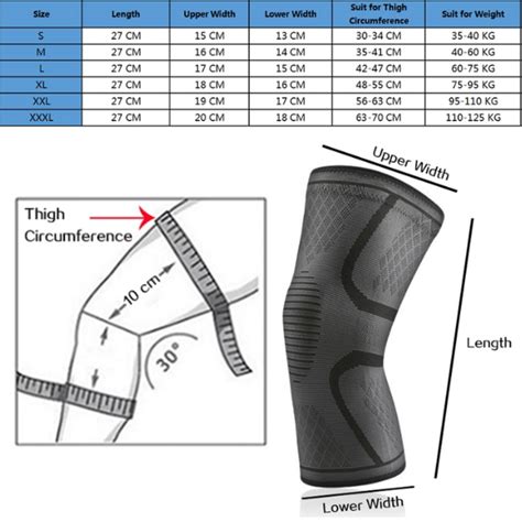 Knee Support Compression Sleeves 6 Sizes Available S M L XL XXL XXXL