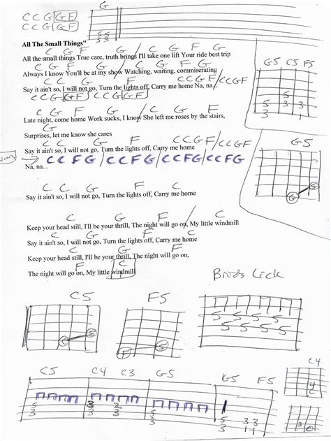 All The Small Things Blink 182 Guitar Chord Chart Ukulele Songs Miss You Blink 182 Blink 182