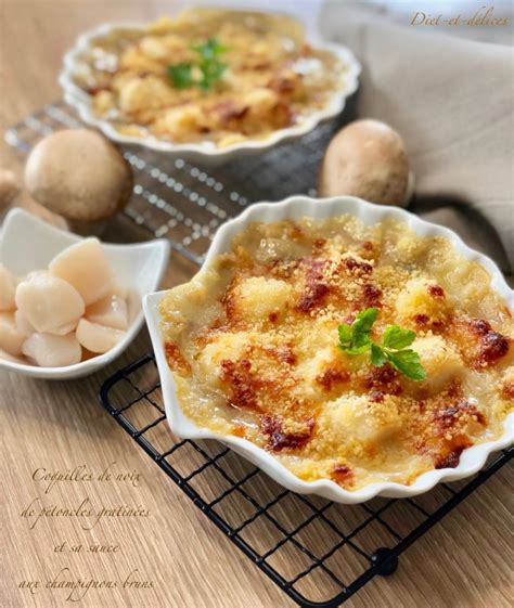 Coquilles De Noix De P Toncles Gratin Es Et Sa Sauce Aux Champignons