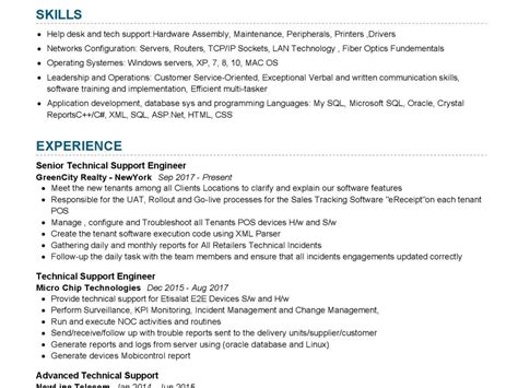 Technical Support Engineer Resume Sample In 2025 ResumeKraft
