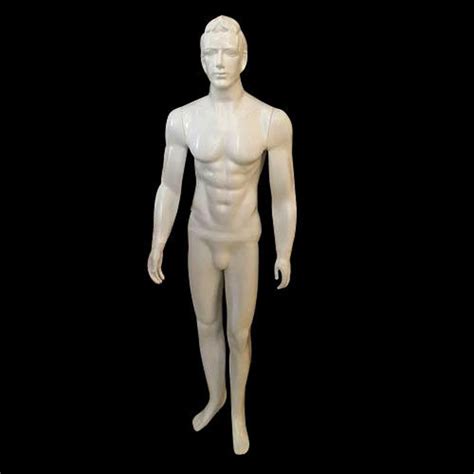 Fiberglass White Male Standing Mannequin Foldable Size 5 Feet H At