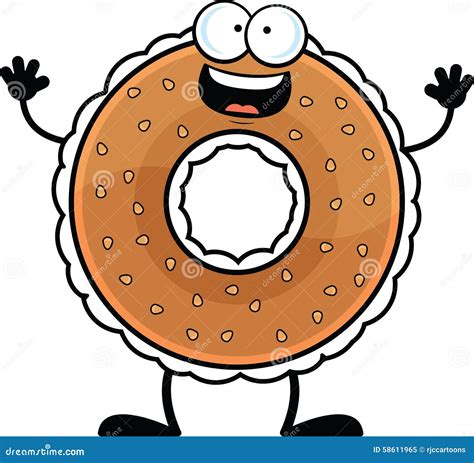 Happy Bagel Cartoon Character Royalty-Free Illustration | CartoonDealer.com #129325413