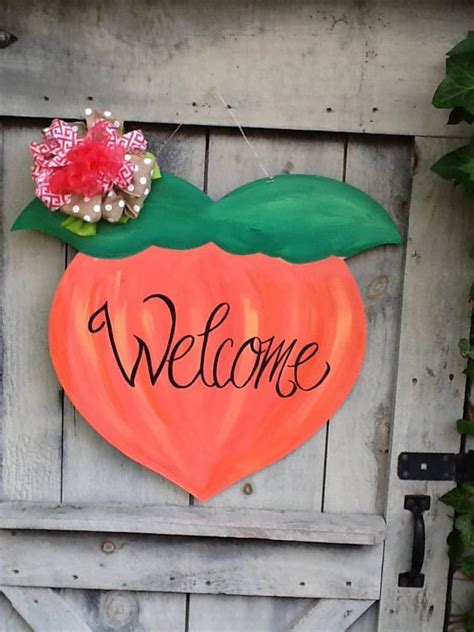 Georgia Peach Sign Peach Door Hanger Georgia Door Hanger - Etsy