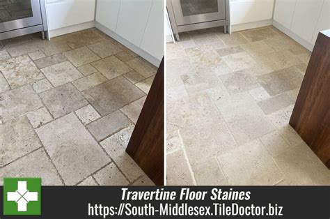 Travertine Tiles Cleaned And Sealed In A Staines Kitchen South