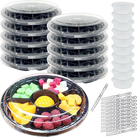 Amazon Pcs Appetizer Serving Tray With Lid Disposable Round