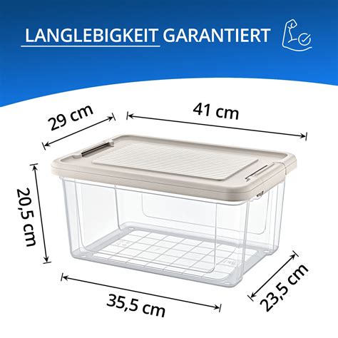 Aufbewahrungsbox Set Deckel Kunststoffbox Transparent Regalbox Lagerbox