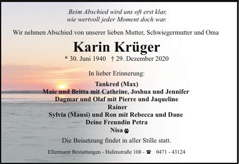 Karin Krüger Gedenken Nordsee Zeitung