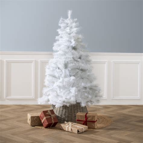 Albero Di Natale Artificiale Oregon H155 Cm Bianco Grigiastro Alberi