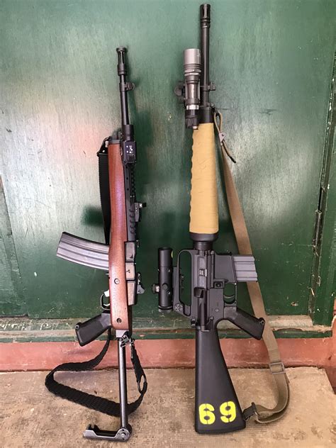 It S A Retro Kind Of Weekend Ruger Mini 14 And Windham Weaponry A1 Ish Ar15 R Gunporn